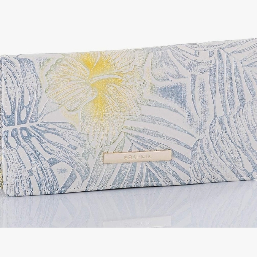 🤍🔹️Brahmin🔹️Katie LEMOMADE NOSTALGIA  Leather FLORAL PRINT Crossbody + Wallet - Picture 6 of 12